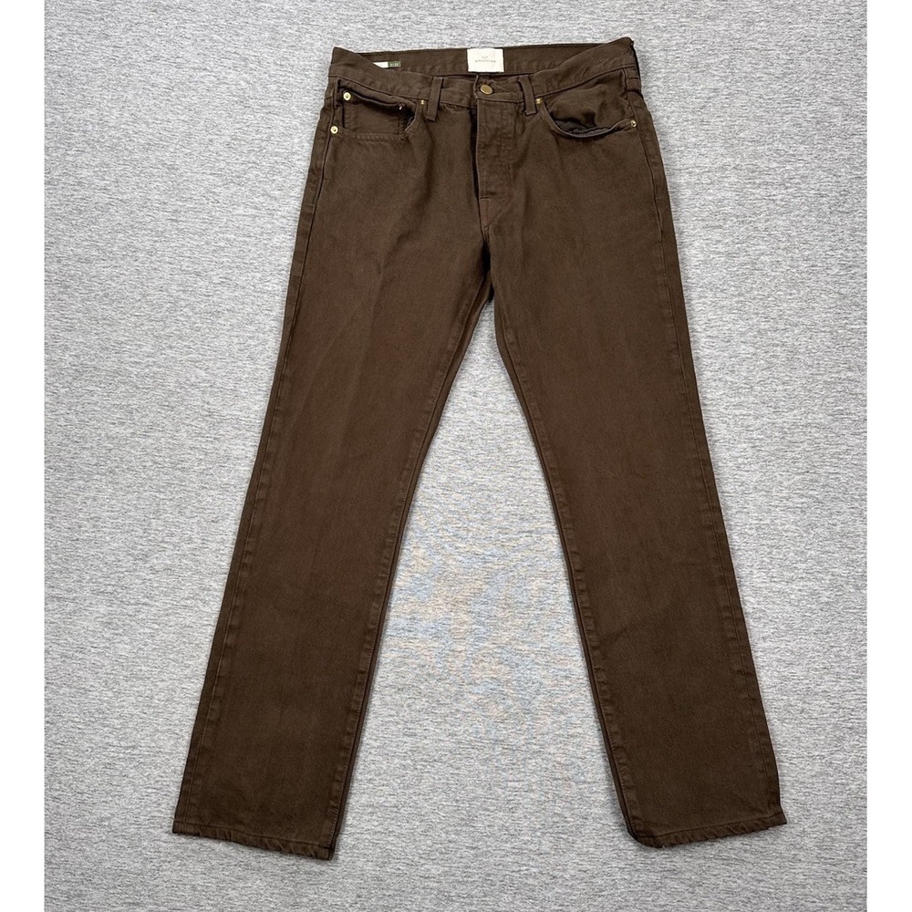Sid Mashburn Jeans Mens 31x32 Tag (30x30 Fit) Brown Straight Button Fly USA Made